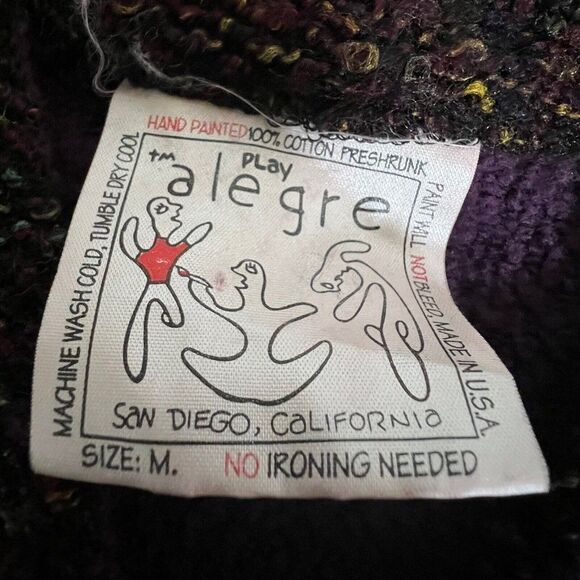 Vintage Play Alegre Linen Shirt Jacket M Hand Painted Art to Wear Fish Nautical - Picture 4 of 8